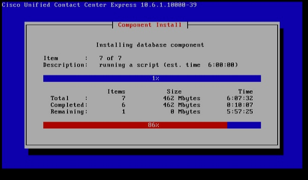 Cisco UCCX upgrade progress