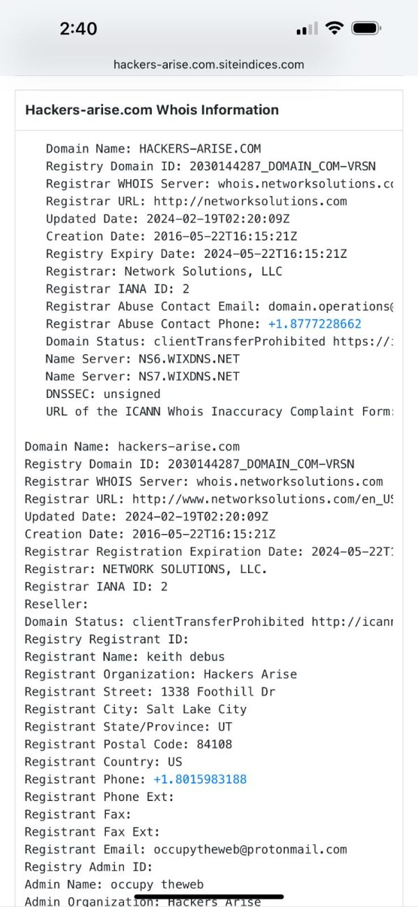 Archived terminal output screenshot